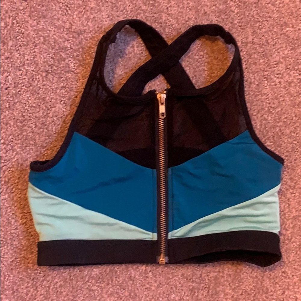 Beach bunny zipper mesh sports bra